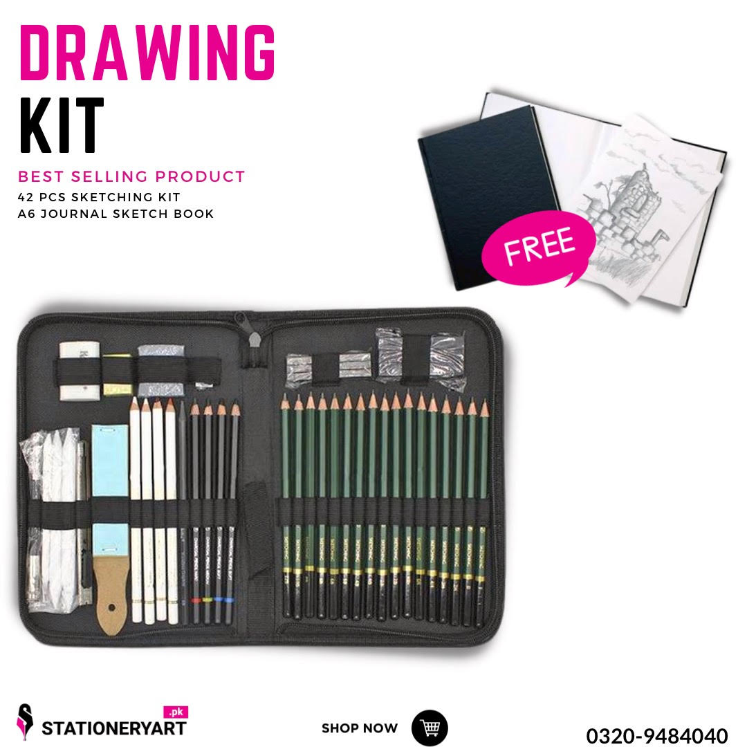 Keep_Smiling Sketch Drawing Set, Sketching Kit For Artist Of 42 Pcs