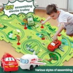 Puzzle Racer Car Track Play Set With Road Map