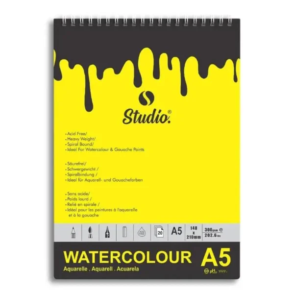 Studio A5 Watercolour Pad For Artist 300 gsm