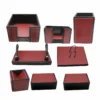 Senator Leather Office Desk Organizer 8pcs Set #20 brown