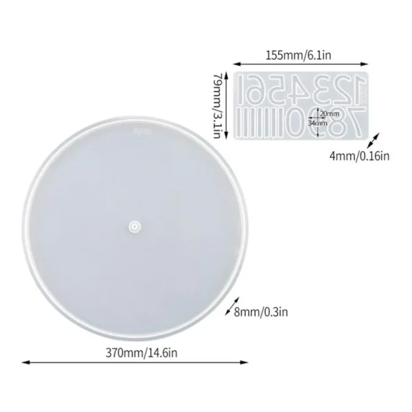 14.6 Inch Large Wall Clock Molds & Silicone Number Mold for DIY Resin Clock Making