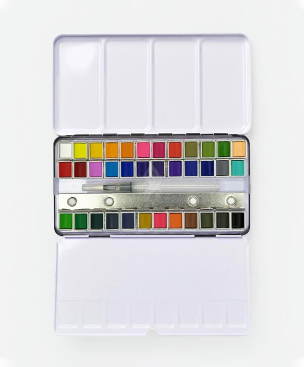 ARTISTS PROFESSIONAL WATERCOLOUR METAL BOX : SET OF 36